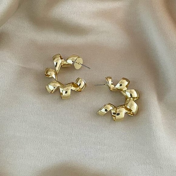 Anthro Gold ✦ Silver Hoop Metal Earrings ✦ - Picture 2 of 4